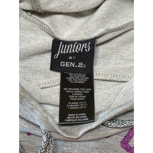 NWT Girls‎ Clemson Tigers Collegiate Gray Orange Purple Sparkle Hoodie Size XL - Picture 6 of 6